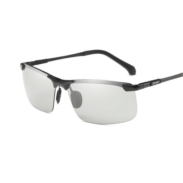 

alloy pchromic polarized goggle spring hinge men brand sunglasses classic designer anti-uv400 retro fishing eyewear oculos, White;black