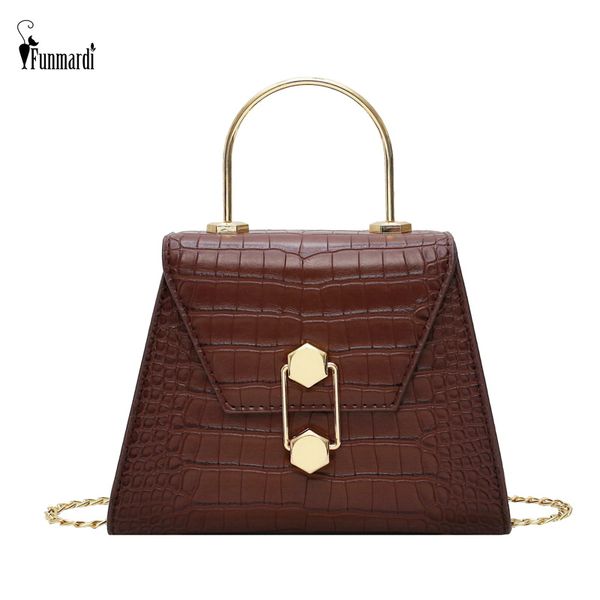 

funmardi stone pattern crossbody bags for women bag small tote metal handle lady shoulder bag pu leather messenger bags wlhb2113