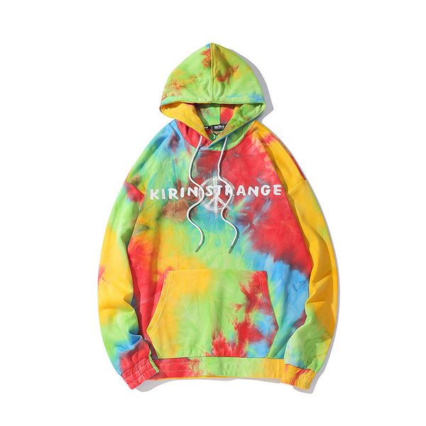 

tie dye streetwear sweatshirts men graffiti printed hooded sweatshirts autumn winter couple streetwear clothing r1975