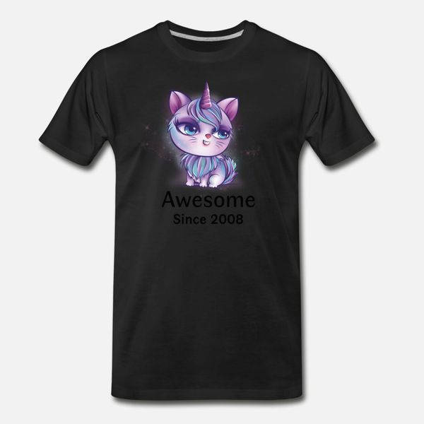 

caticorn aweseome since 2008 10th birthday gift t shirt men customized cotton round collar family interesting new style summer letter shirt