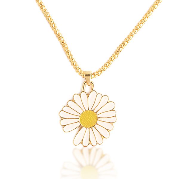 

korean version of the small fresh daisy necklace clavicle chain adjustable necklace for women party jewelry, Silver