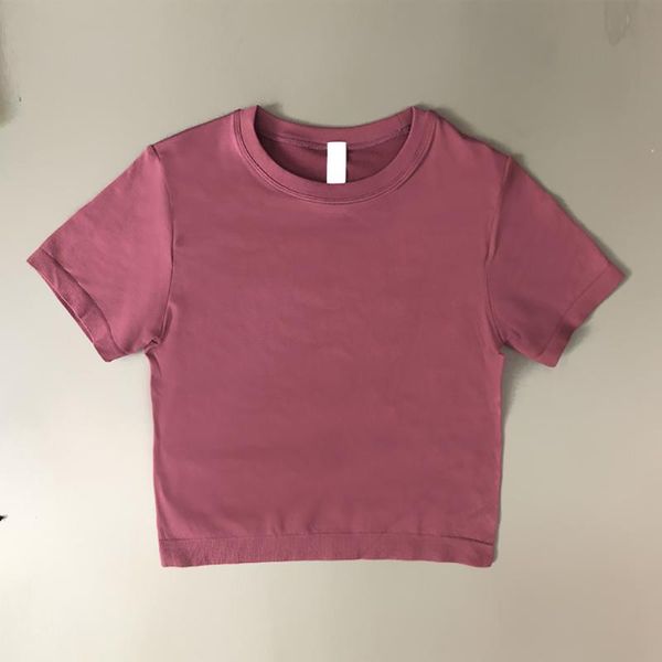 

women's short-sleeved running fitness t-shirt short breathable yoga clothes workout sports crop, White;red