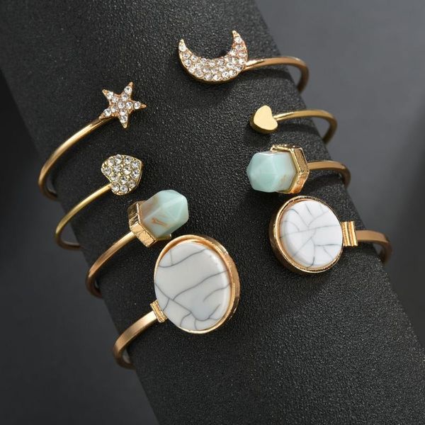 

new multi-layer bracelet female geometric crystal starry shell marble retro bohemia ladies bracelet fashion party jewelry, Black