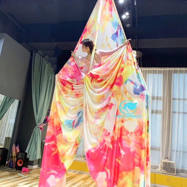 

new 9yards/8.2m aerial silks for home yoga sling extension straps antigravity nylon aerial yoga swing