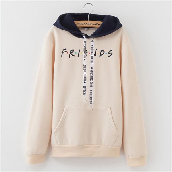 

fashion color matching hoodies women printing english letter sweatshirt plus velvet thick long sleeved coat female 2020 new, Black