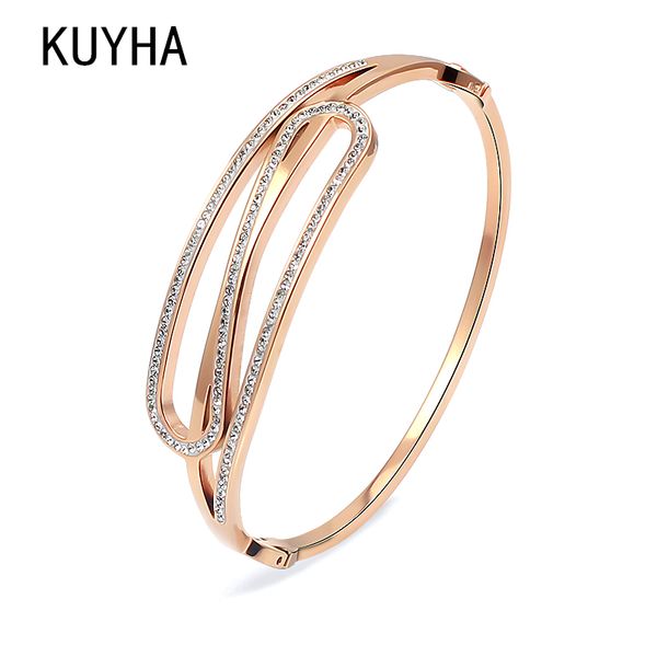 

stainless steel simple bangles jewelry rose gold 60mm diameter wristband wholesale bracelets for women/men, Black
