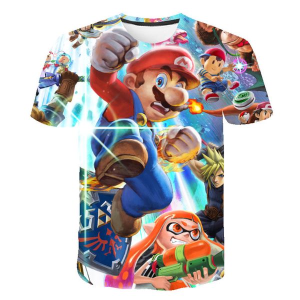 

mario super anime 3d print shirts harajuku oversized plus size men clothing
