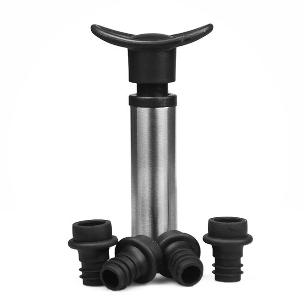 

stainless steel vacuum wine saver preserver pump with 4 vacuum bottle sers set wine gifts