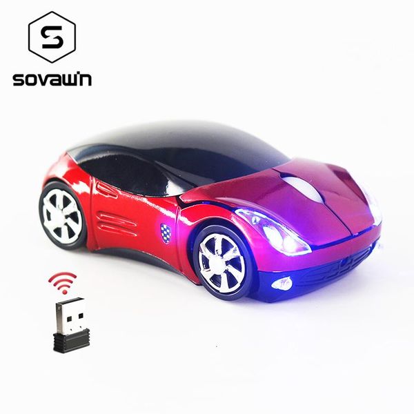 

cgjxssovawin led wireless mouse car shape mini mouse 1200 dpi 2 .4g usb receiver gaming optical electronic mice for lapcomputer pc t1912