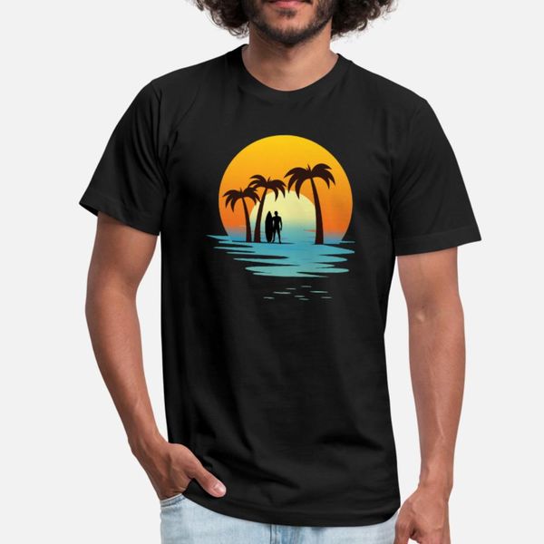 

summer beach lovers design sunset surfer t shirt men designer short sleeve round neck standard gift basic summer style kawaii shirt