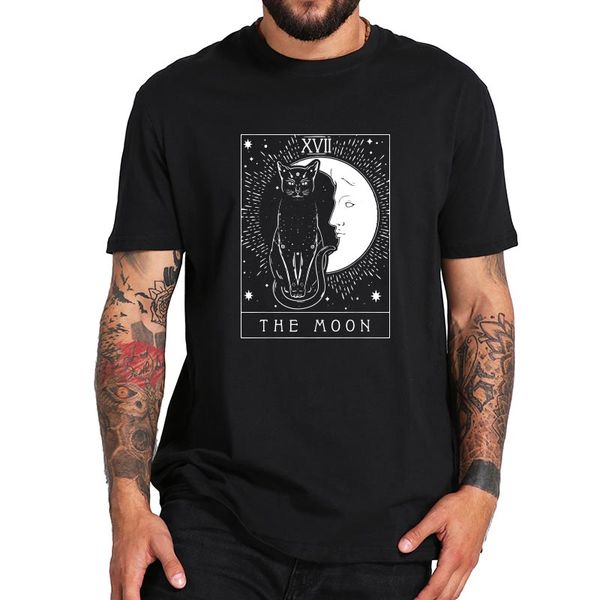 

digital print cat moon футболка таинственная колдовство 100% хлопок подарков tshirt эстетическая tops tee