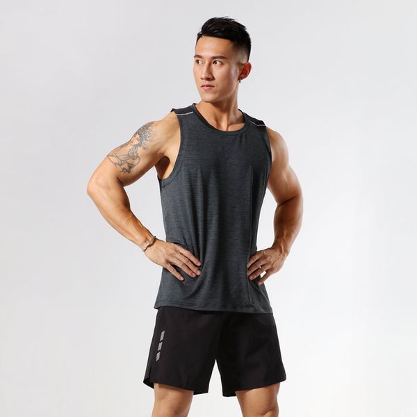 

running jerseys bodybuilding fitness tank gym men sleeveless jogging vest arrive summer workout casual singlet, Black;blue
