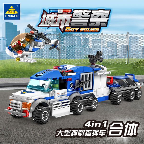 

delivery of children's building blocks toys city police series 4 kinds of children's gift decorations