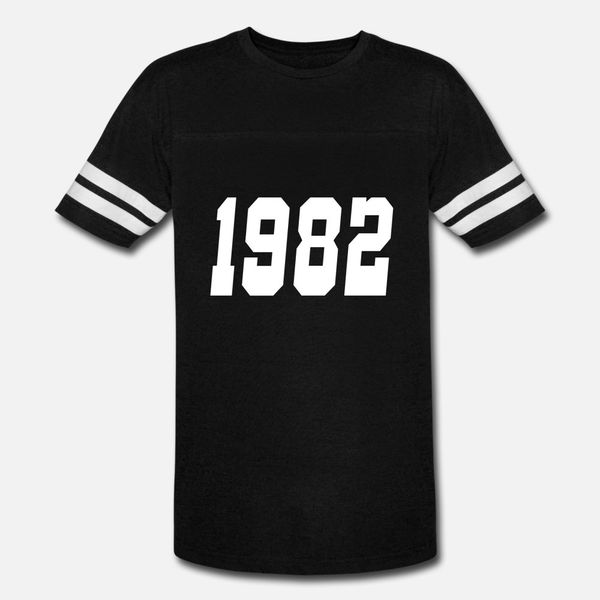 

1982 t shirt men print short sleeve crew neck letters gift fashion spring novelty shirt, White;black
