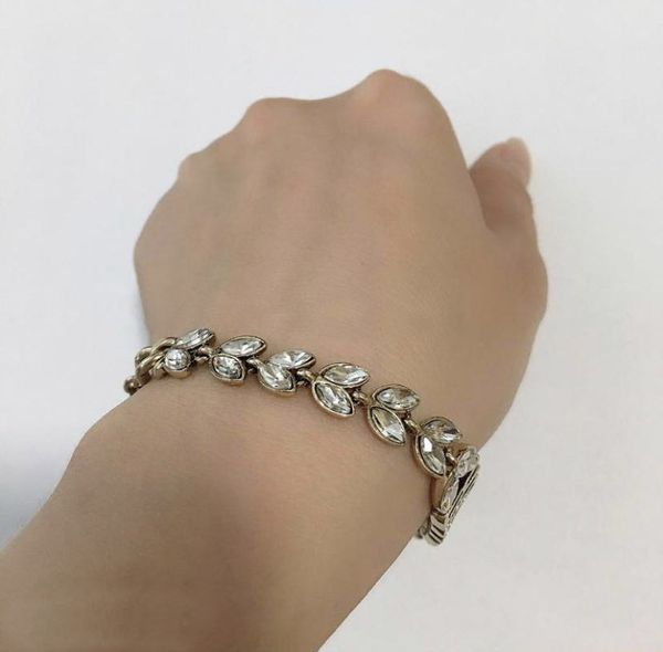 

fashion brand have stamps crystal designer bracelet for lady women party wedding lovers gift engagement luxury jewelry for bride with box, Black