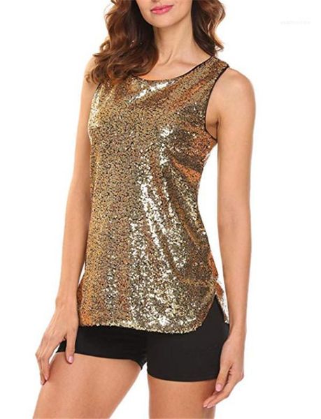 

цвет рукавов разрезных тройников дамы backless sexy night club tshirts дизайнер блестки crew neck женщин жилет летний дизайнер solid, White