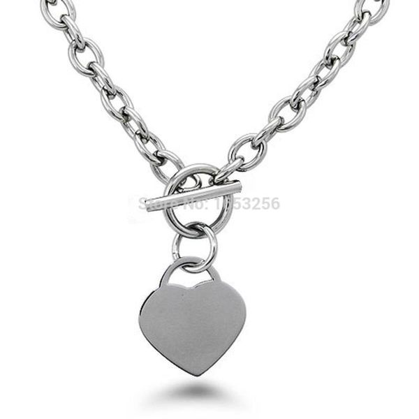 

women's stainless steel sweet heart tag necklace pendant fashion jewelry gifts new style 5mm 20, Silver