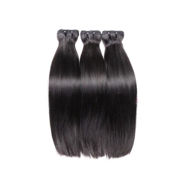 

super double drawn straight tip hair unprocessed raw indian virgin remy human hair 3pcs 300g lot natural color last long time donor, Black