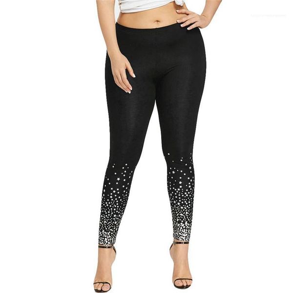 

pants fashion womens pants women designer elastic waist leggings lovely stars print casual slim skinny yoga, Black