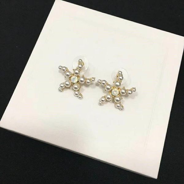 

new star diamond fashion pearl designer earrings luxury designer jewelry women earrings, Golden
