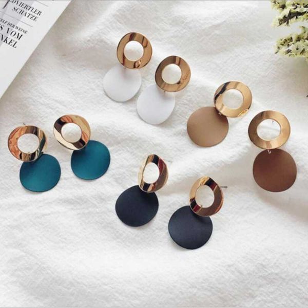 

2020 oorbellen brincos pendientes women's earrings korean version of the new marble pattern fashion geometric ladies jewelry, Golden;silver