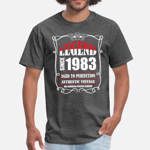 

legend since 1983 aged to perfection authentic vin t shirt men printed cotton s-3xl solid color cute casual summer style family shirt
