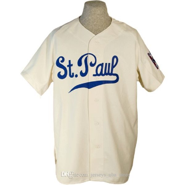 

st. paul saints 1939 джерси 100% прошитой вышивка vintage бейсбола трикотажных изделий на заказ любой имя любой номер бесплатная доставка 04, Blue;black