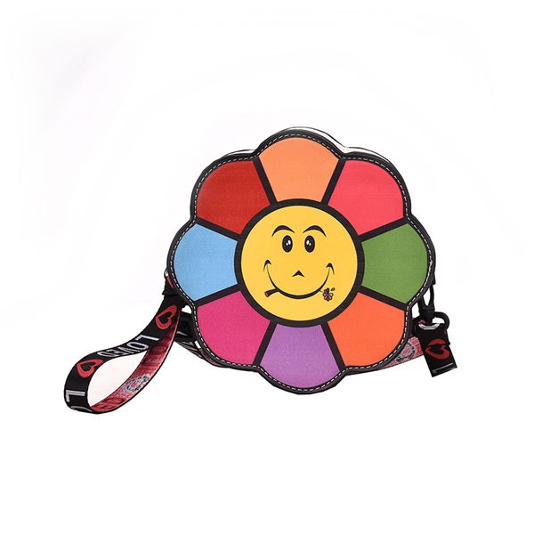 

baochili cute sunflower small round bag for young girl with fashionable personality and creative flower