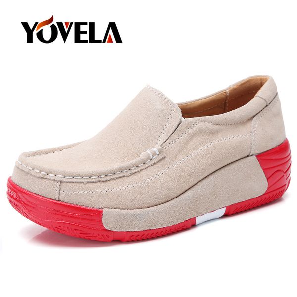 

women genuine leather flats shoes comfortable platform sneakers woman slip on flats moccasins shoes fashion woman casual, Black