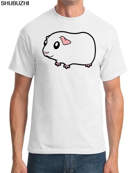 

белый мультфильм guinea pig дизайн - мужские футболки хлопок футболки для мужчин shubuzhi бренда tshirt бесплатной доставкой