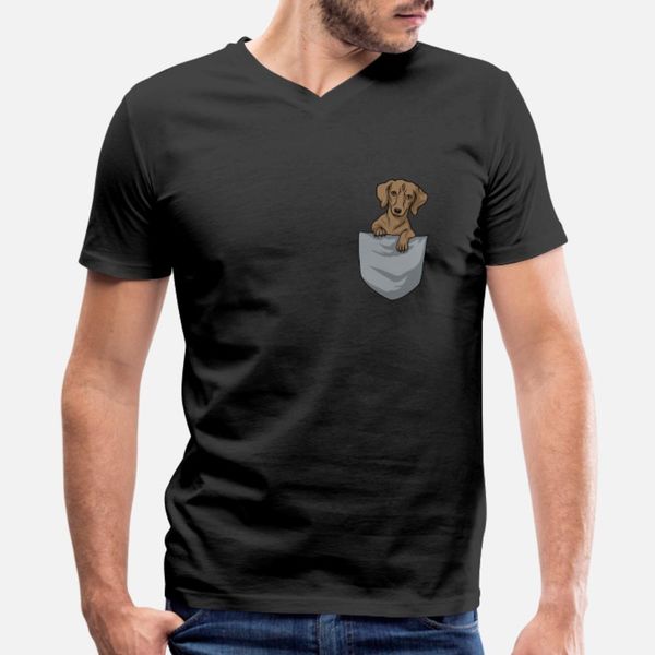 

dachshund funny dachshund pocket gift t shirt men printed tee shirt size s-3xl pattern loose fashion summer normal shirt