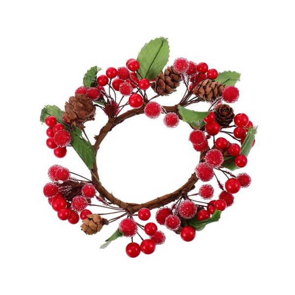 

1pc delicate durable exquisite pine needle decor simulation wreath for indoor christmas door