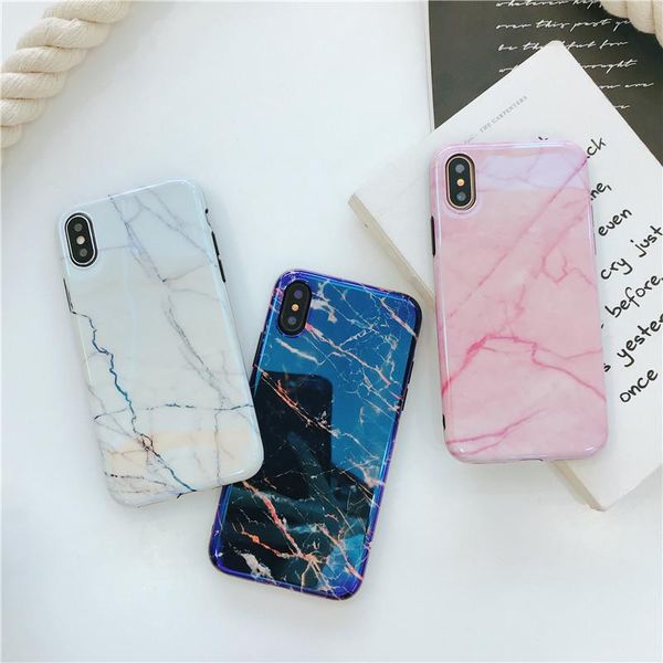 

cgjxsfashion blue ray marble rock stone soft tpu silicone imd case cover for iphone x 8 7 6 6s plus iphone8 iphone7