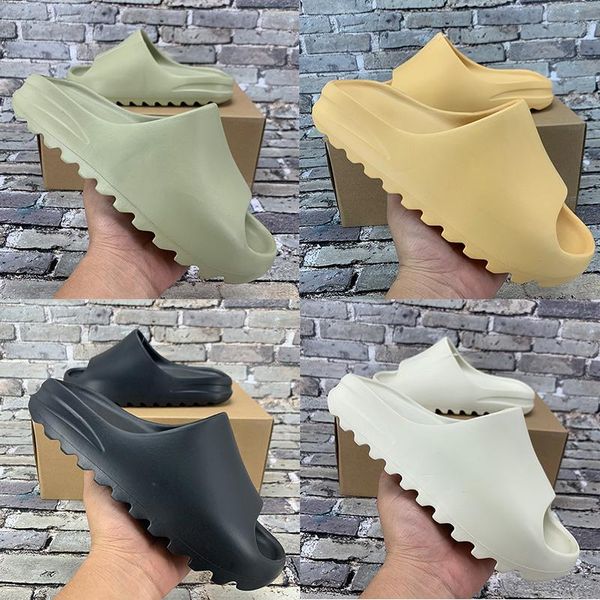 

new arrival kanye west slide foam runner men women soot bone resin desert sand triple black total orange slipper sandal shoes