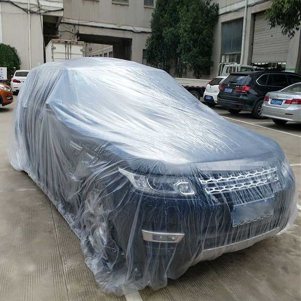 

disposable car cover waterproof transparent plastic dustproof cover car rain covers