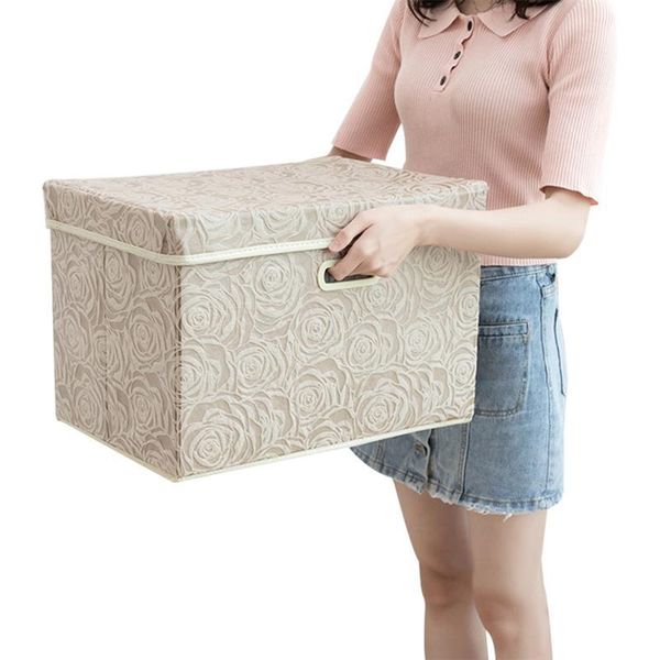 

cover office home handle box containers bins 1pc with basket storage fabric foldable for convenient irhjb home2001