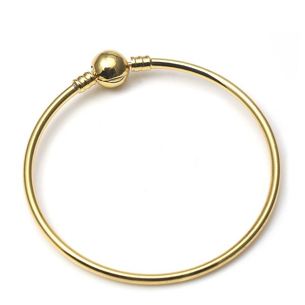 

gold color round clip base chain bracelets fit pan charms bracelet for women jewelry making bead diy fashion bangle, Golden;silver