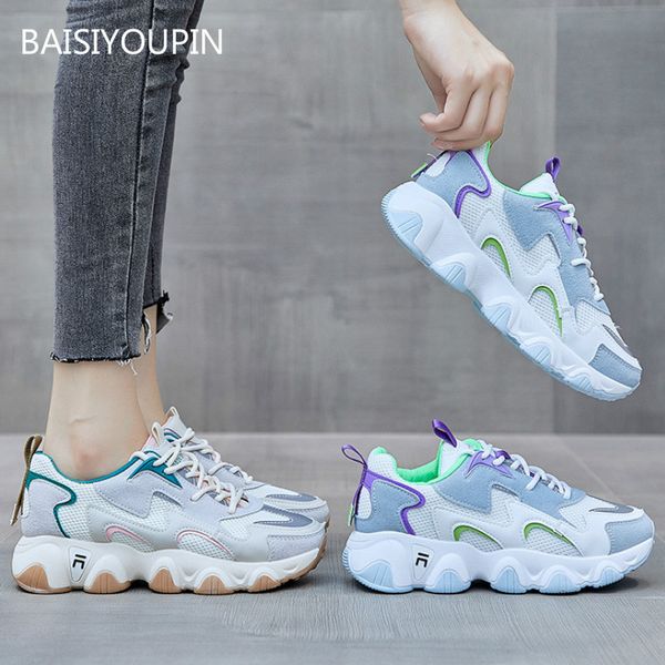 

новая мода женская обувь дышащий вскользь плоская платформа 5см high round toe cross-привязанные student женские ботинки весна / осень / зим, Black