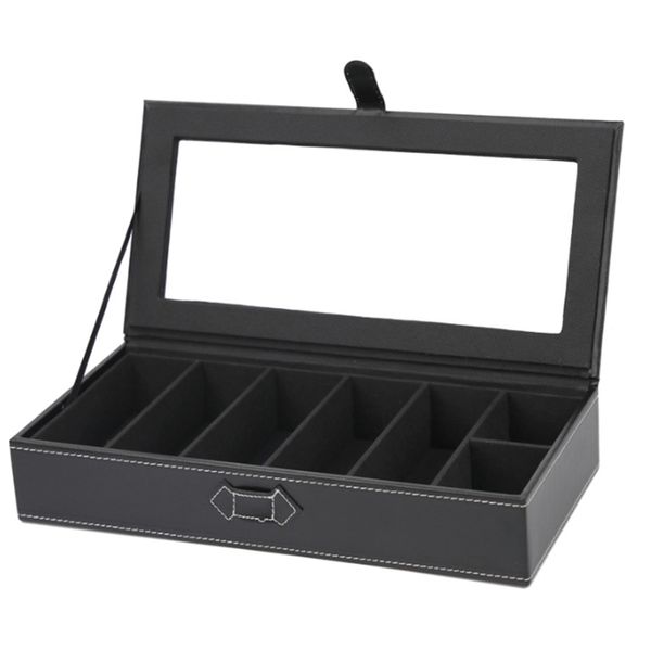 

5 grids portable sunglasses organizer storage box jewelry pu leather collection glasses display holder travel case, Pink;blue