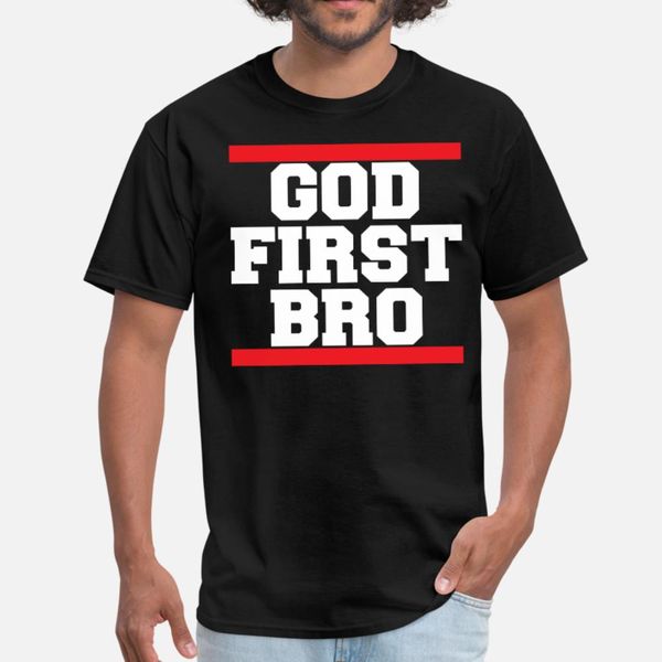 

god first bro t shirt men knitted tee shirt plus size 3xl male gift building summer style trend shirt