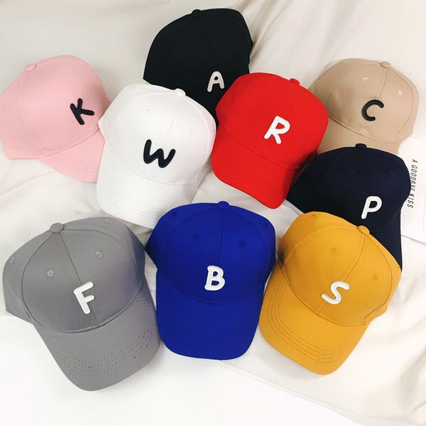 

letter baby boy baseball cap summer cotton baby hat adjustable kids girl soft eaves caps outdoor sun hat for 1-5 years, Yellow