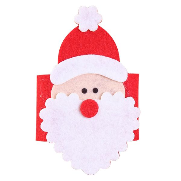 

non-woven fabrics napkin rings christmas santa claus decoration table 4pcs