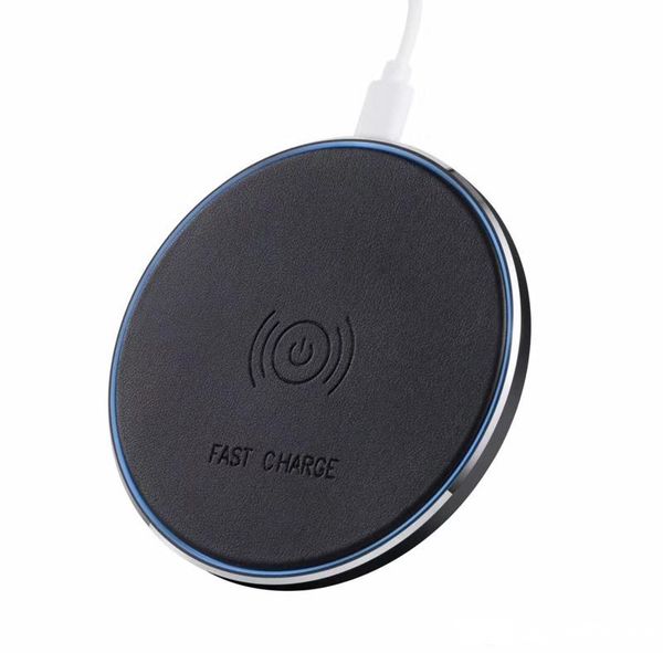 

fast wireless charger for iphone 8 10 iphonex samsung galaxy s6 s7 s8 pad quick charge 2.0 5v/2a & 9v/1.67a charging pad with retail box hot