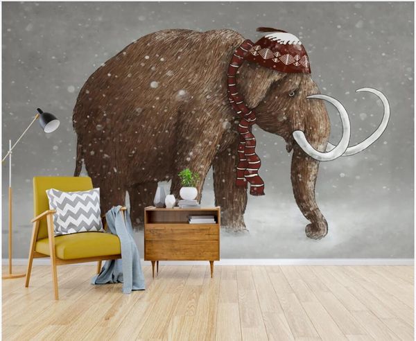 

3d wall murals wallpaper custom p mural watercolor hand painted mammoth elephant children room home decor 3d wall murals for walls 3 d