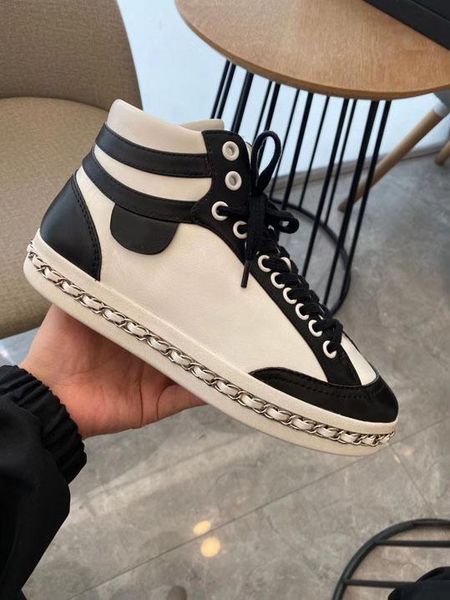 

new european classical style luxury couples and women s casual shoes more color leather stitching real leather shoes fashion chain shoe, Black