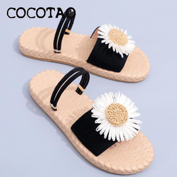 

sandals female fairy wind 2020 new fashion summer ins tide rome two wear comfortable flowers student wild slippers, Black