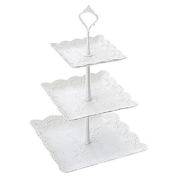

afternoon tea tableware plates square cake stand 3 tier party fruits wedding