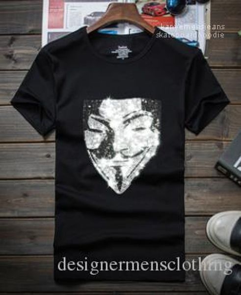 

spiritual social guy clothes new arrival mens cotton tshirts luxury drilling tees short sleeved shirts, White;black