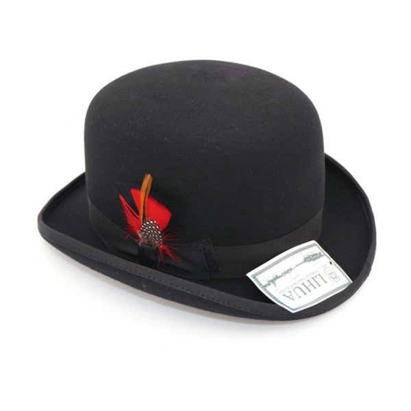

new wool hat fashion mens and womens black cap bowler hats black wool felt derby bowler hats b-8134, Blue;gray