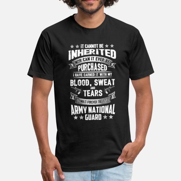 

veteran blood sweat and tears army national guard t shirt men printing cotton crew neck male crazy casual summer style standard shirt